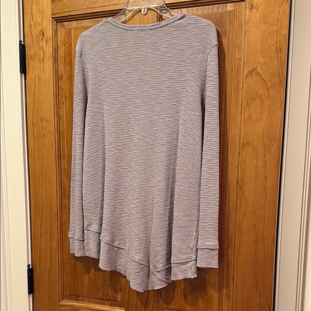 Dylan Asymmetrical Gray Hoodie long sleeve shirt - Picture 5 of 5